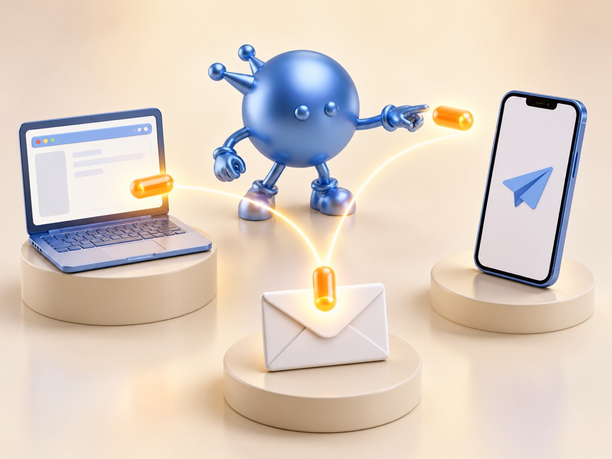 Abby routing a task between web, email and messaging channels